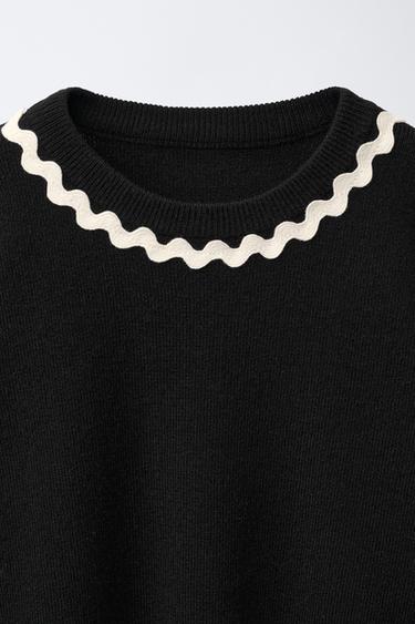 WAVY KNIT JUMPER - Black by Zara - Image 2