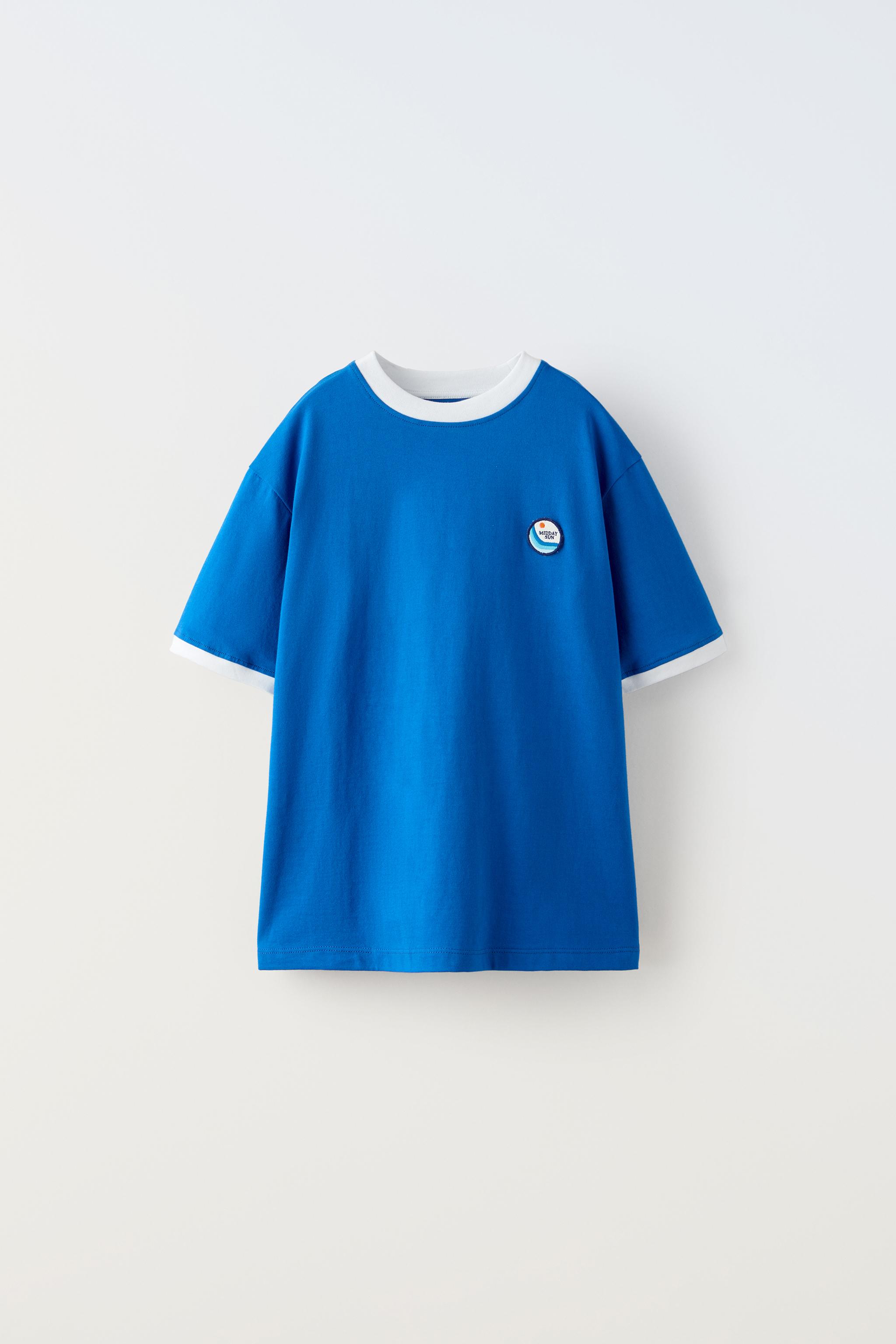 PATCH T-SHIRT - Bluish | ZARA New Zealand
