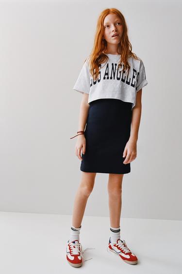 Zara COMBINATION RIBBED DRESS - Gray marl