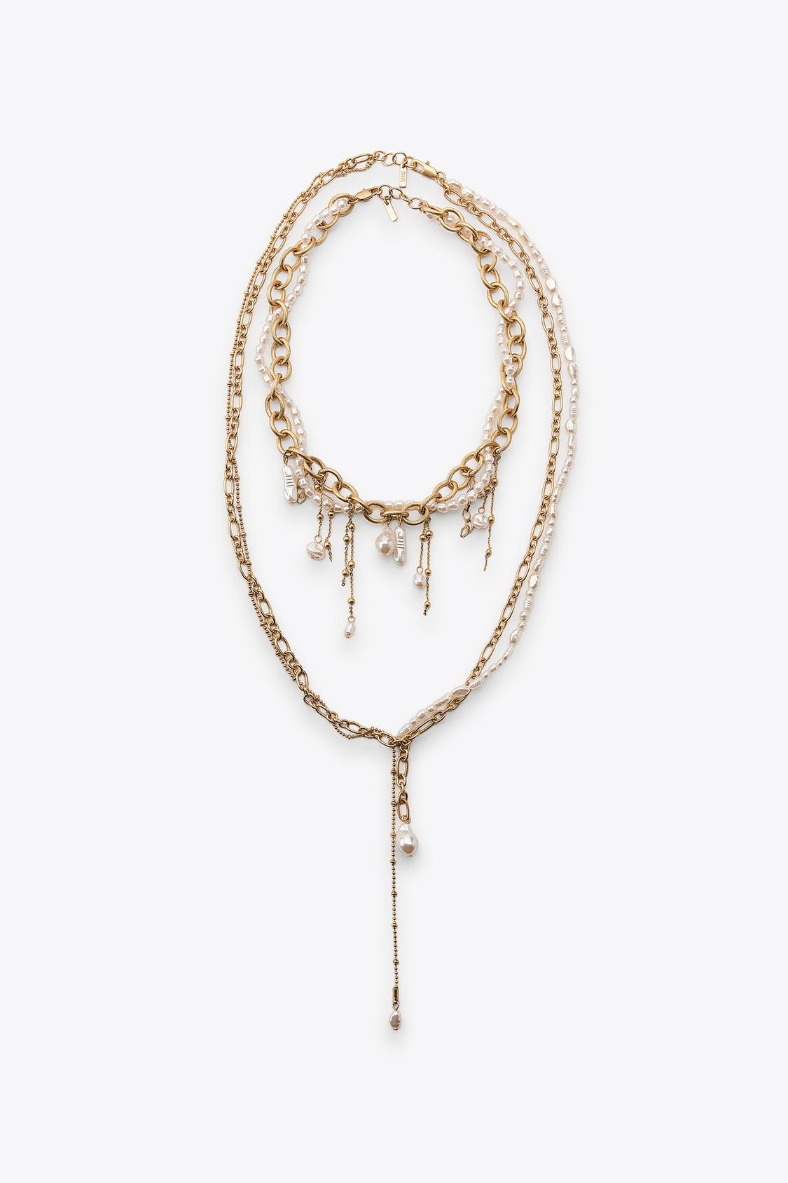 PACK OF 2 CHAIN AND FAUX PEARL NECKLACES