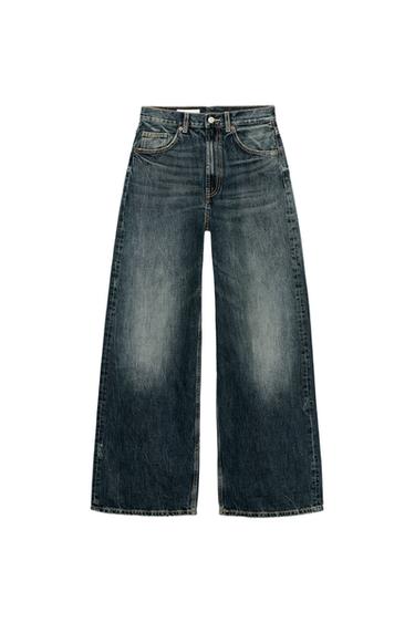 JEANS TRF EXTRA WIDE LEG TIRO ALTO - Azul de Zara