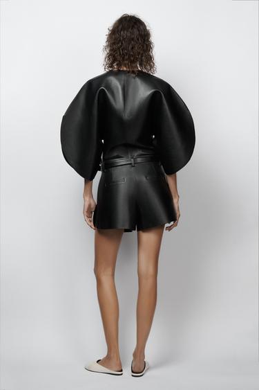 TOP CUIR ZIP ZW COLLECTION ÉDITION LIMITÉE - Noir de Zara - Image 4