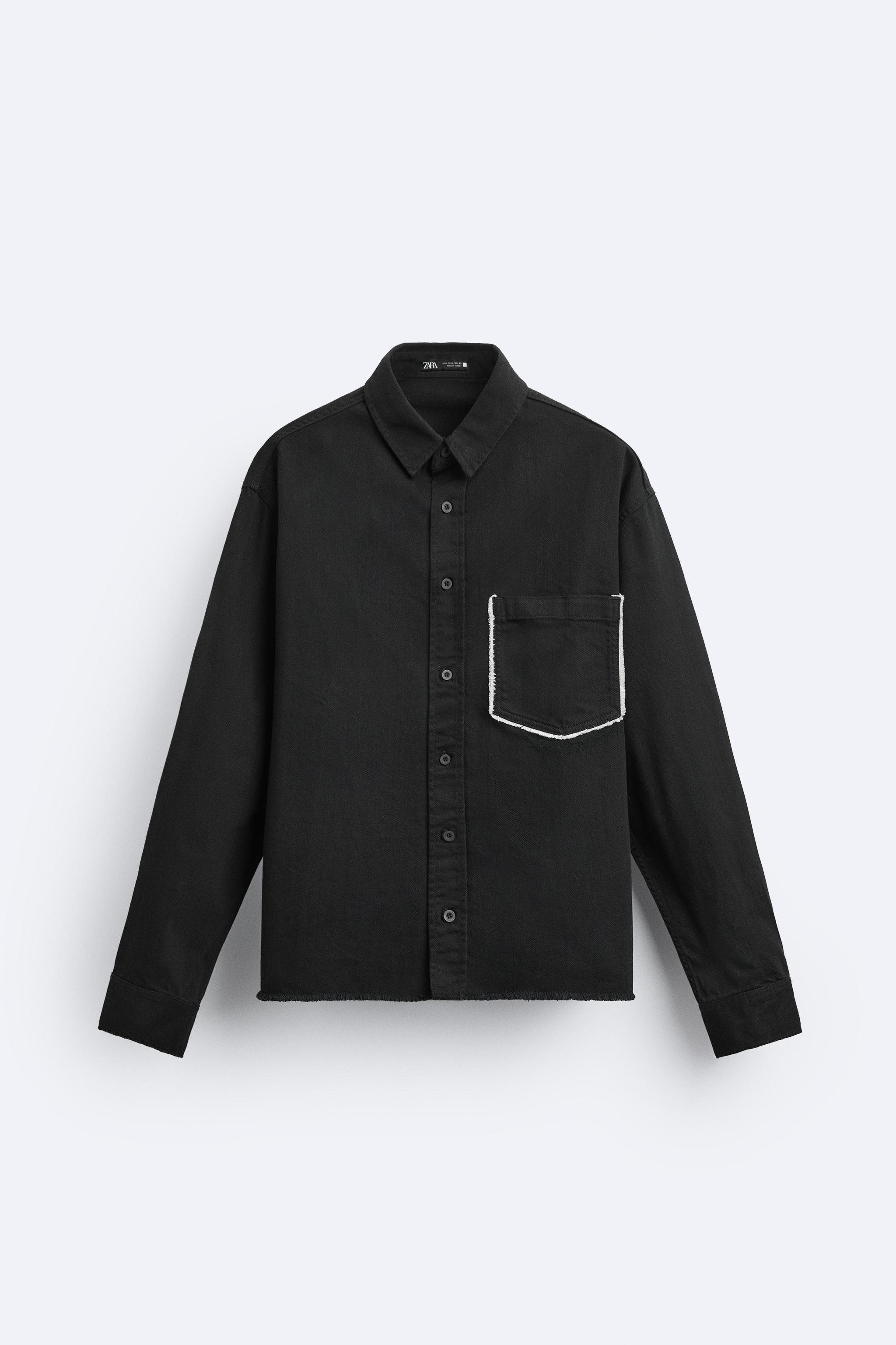 シャツジャケット コントラストパッチ - ブラック | ZARA Japan / 日本