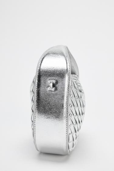 BRAIDED-EFFECT HANDBAG - Silver by Zara - Image 4