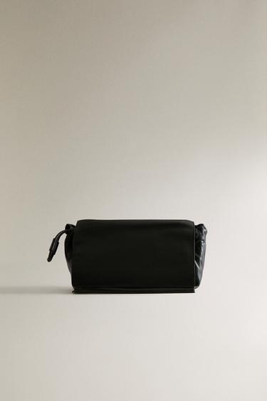 LEATHER POUCH WASH BAG - Black by Zara - Image 0