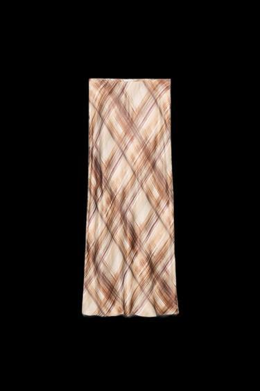 SATINIERTER MIDIROCK - Taupe von Zara - Bild 0