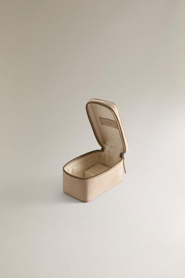 PETIT COFFRET À BIJOUX DE VOYAGE EN CUIR - Blanc écru de Zara - Image 3