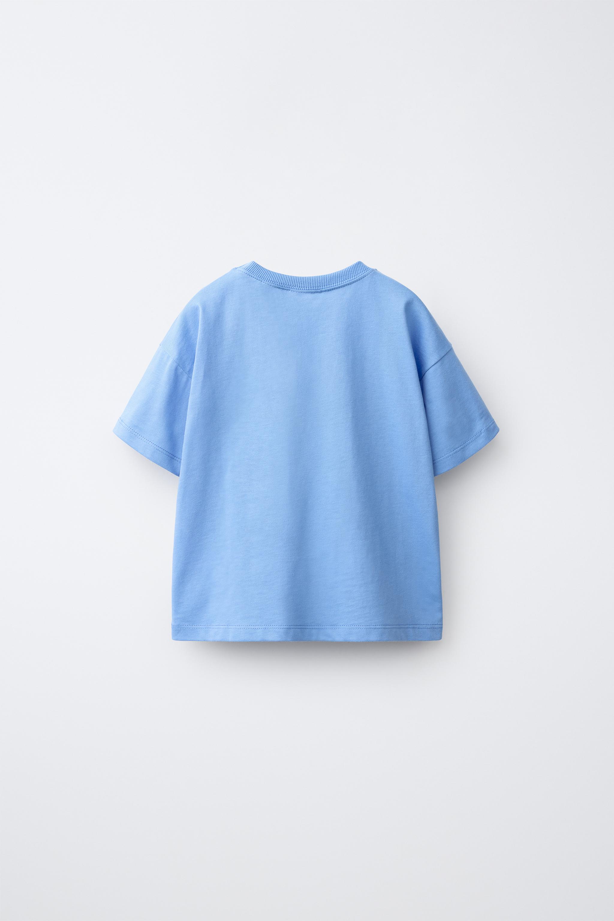 MUM AND DAD PRINT T-SHIRT — Light blue