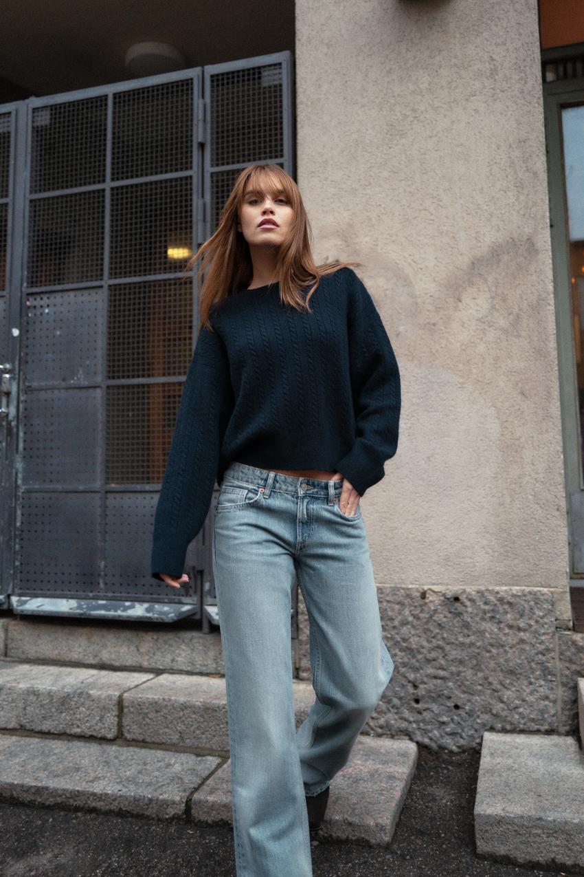 TRF WIDE LEG LOW RISE JEANS