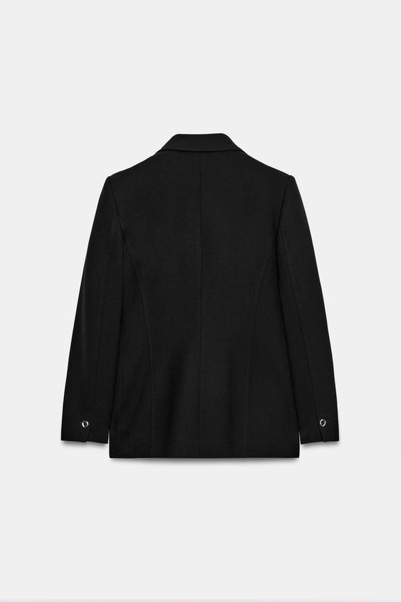 VESTE AJUSTÉE À ÉPAULETTES - Noir de Zara - Image 7