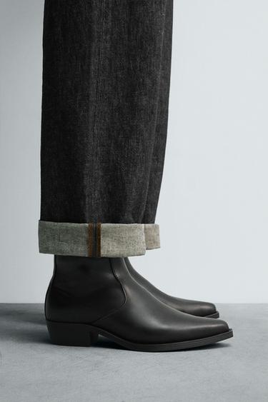 POINTED TOE COWBOY BOOTS - Black by Zara - Image 0