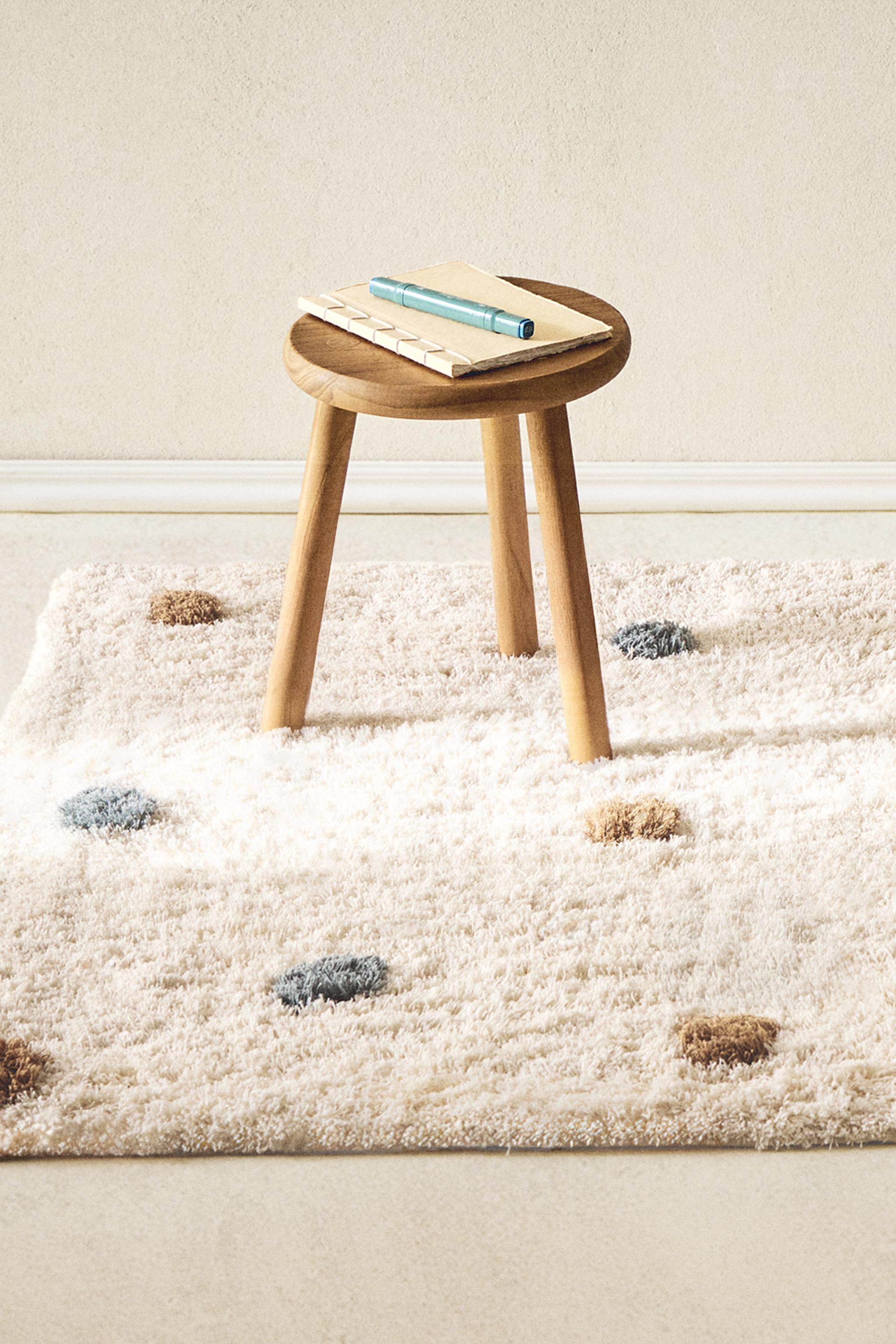 TAPIS ENFANT RECTANGULAIRE TEXTURÉ POIS