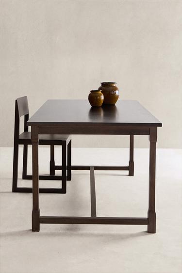 TABLE EN BOIS DE MANGUIER - Marron de Zara