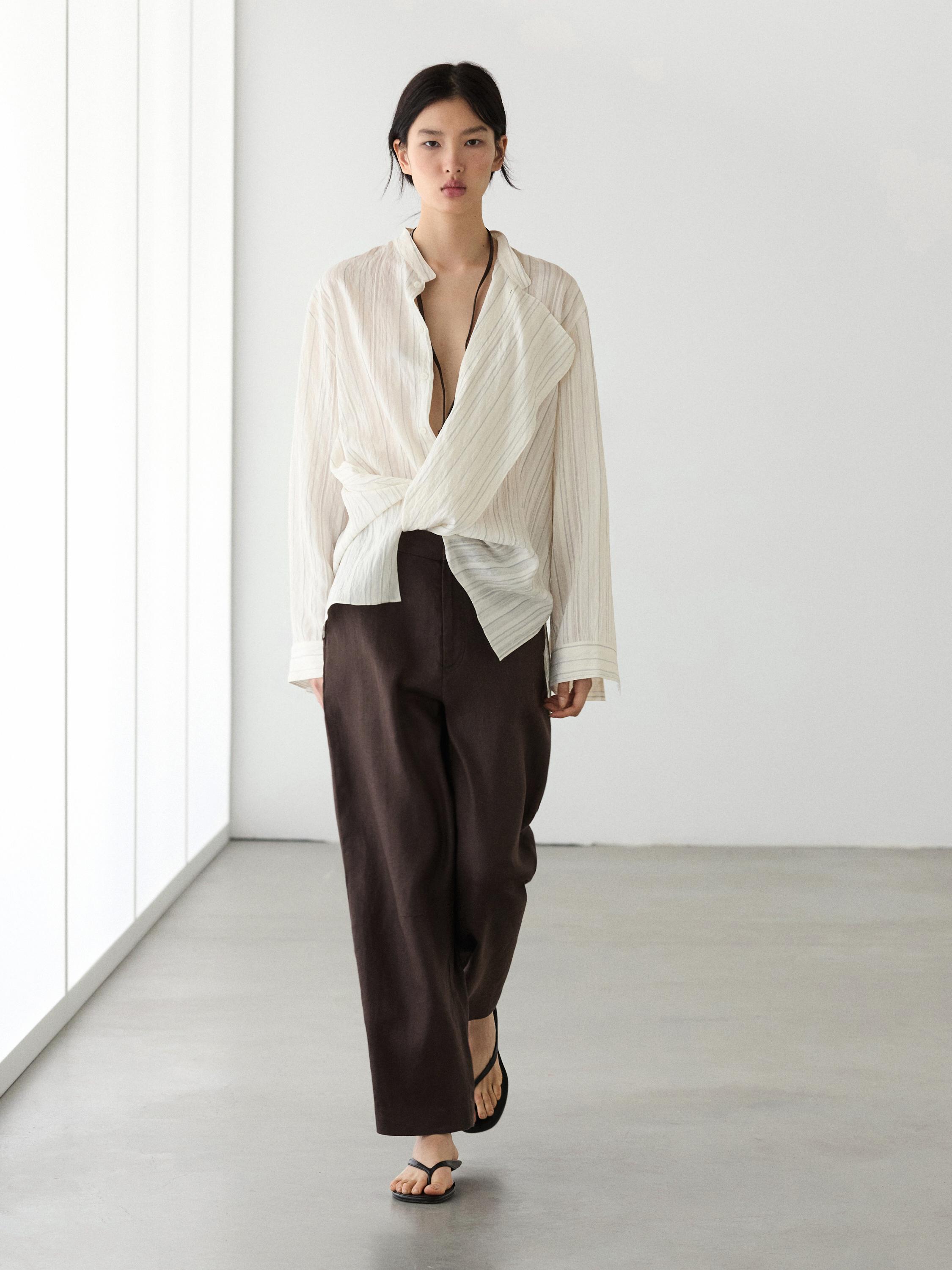 Flowing 100% linen trousers