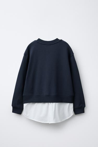 COMBINED EMBROIDERED SLOGAN SWEATSHIRT - Blue by Zara - Image 1