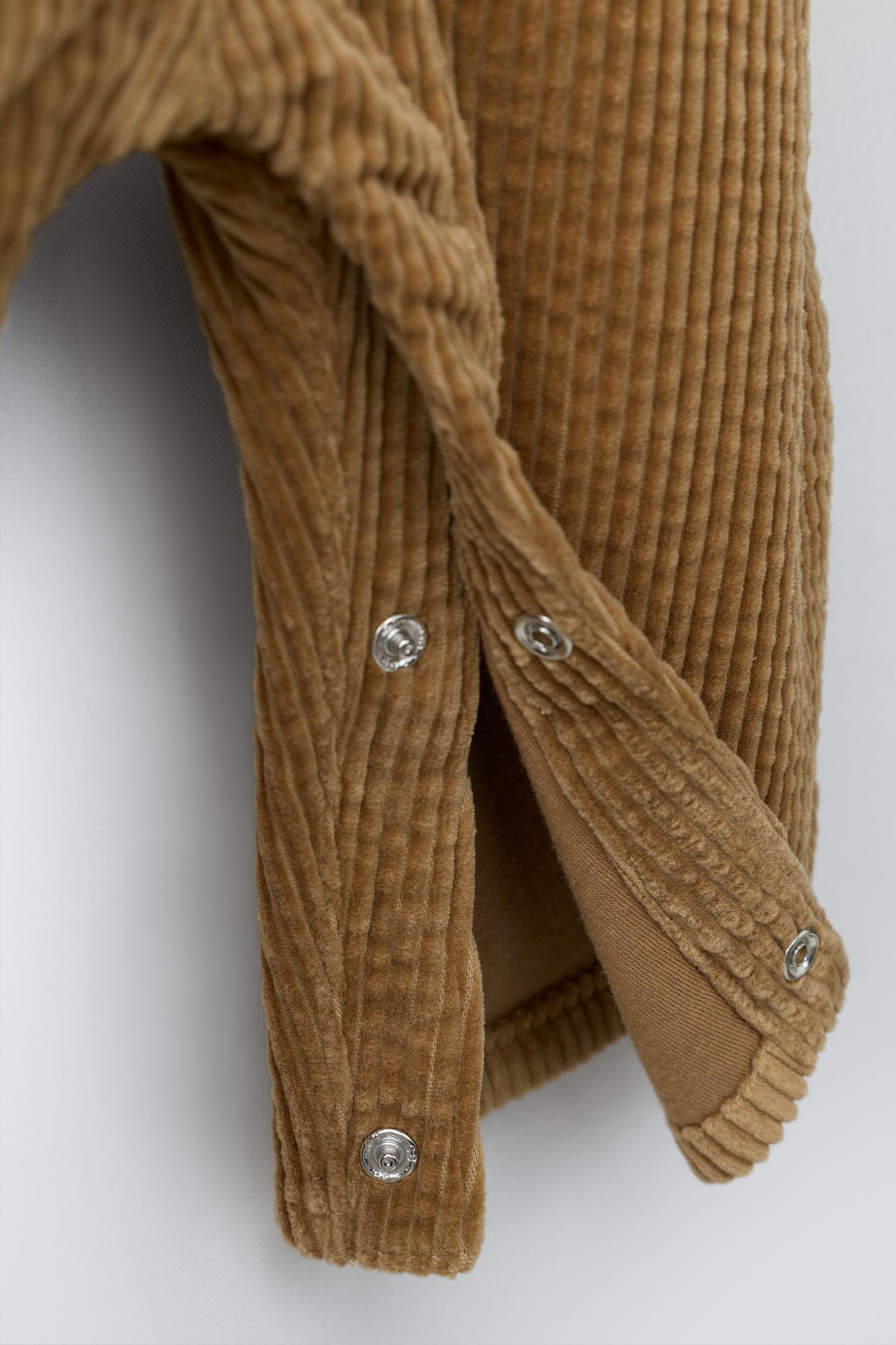 Детский комбинезон Zara Corduroy Pocket, цвет: Ocher — фото 4