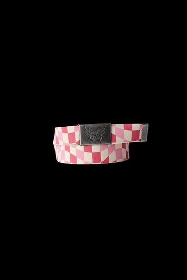CHEQUERED BELT - Pink by Zara - Image 0