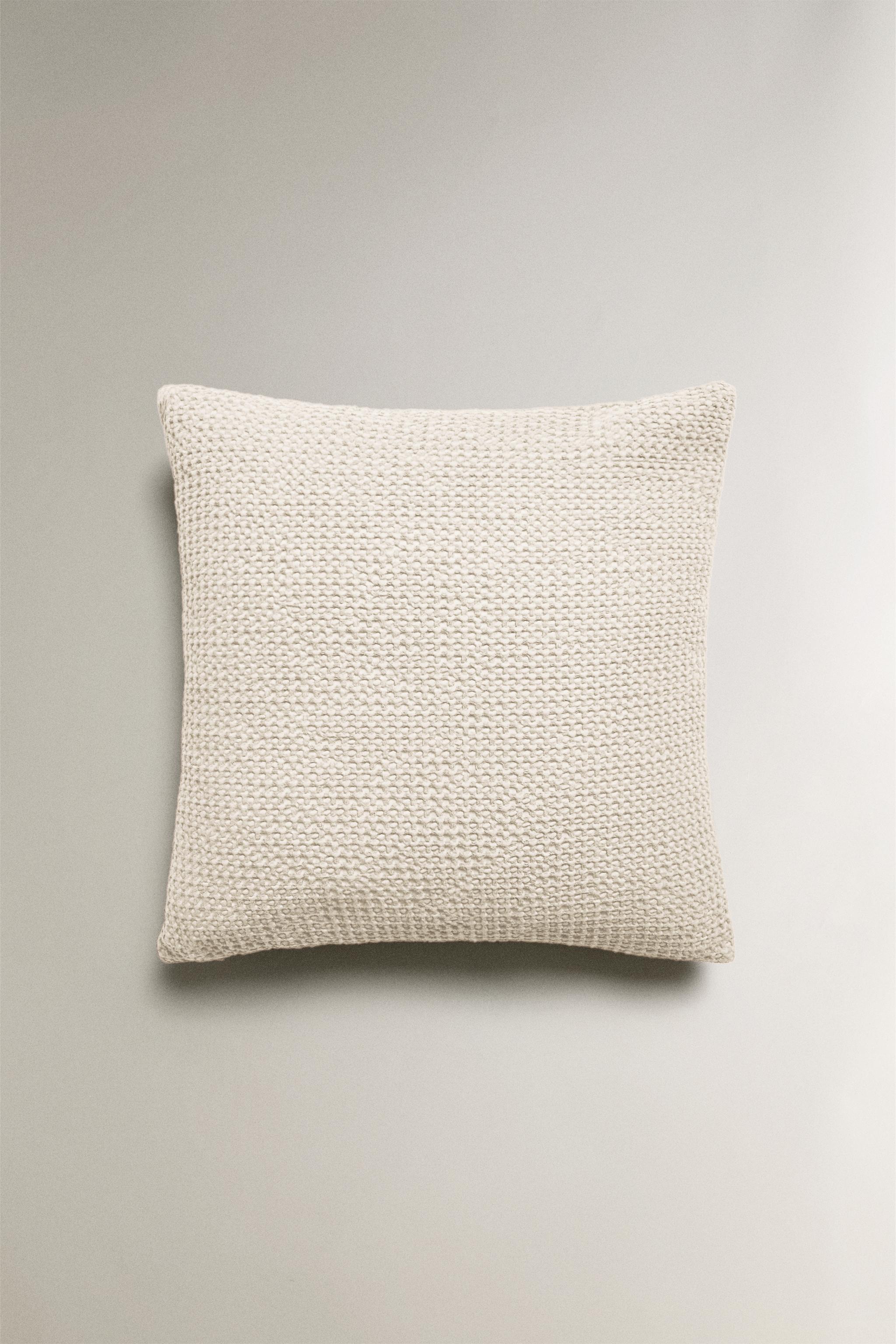 WAFFLE-KNIT THROW PILLOW COVER