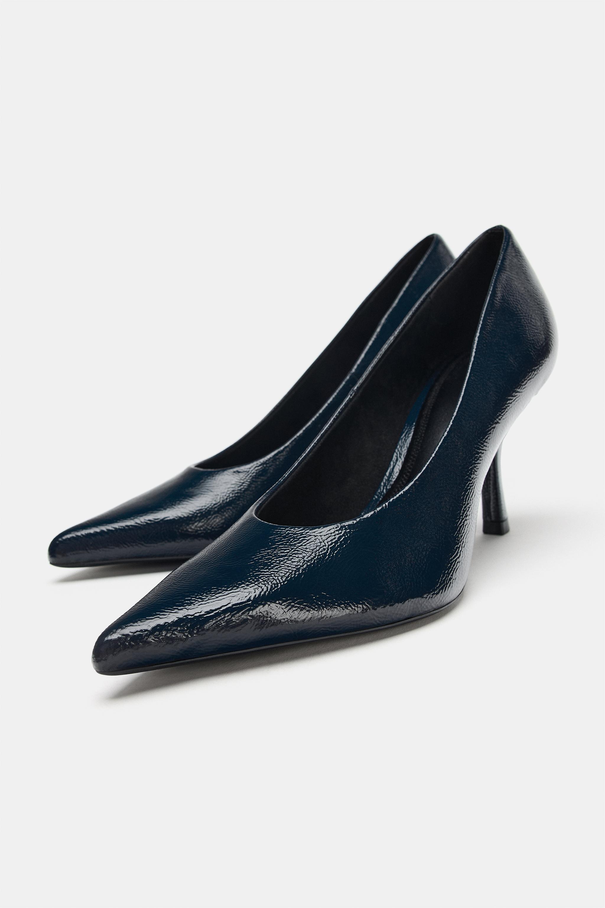 PATENT EFFECT HIGH HEEL SHOES