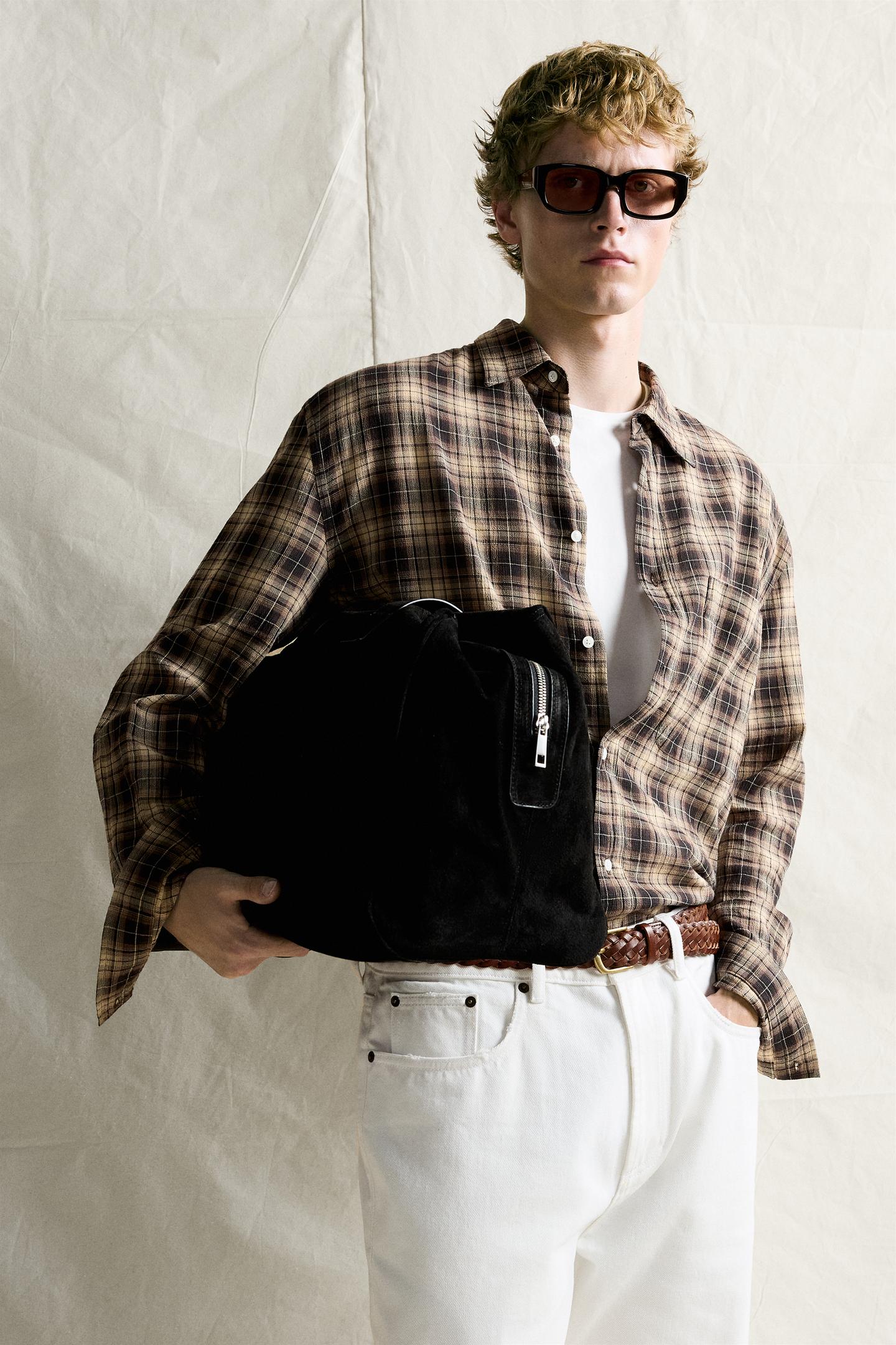 Мужская сумка Zara Leather Travel, цвет: Чёрный — фото 2