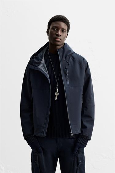 WATER-REPELLENT WINDBREAKER - Dark navy by Zara
