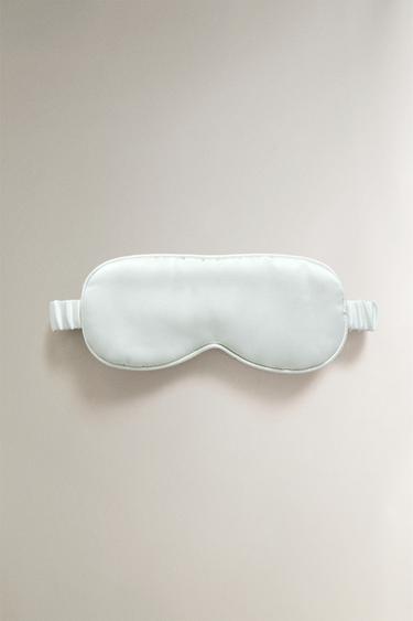 MULBERRY SILK EYE MASK - Blue / Green by Zara - Image 0