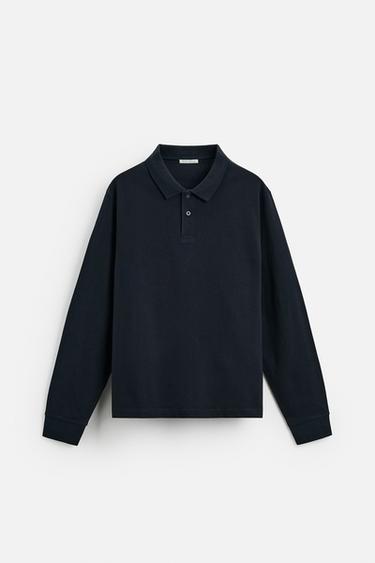 Camisas Tipo Polo Piqué Polo ZARA Piqué Rayado Para Hombre