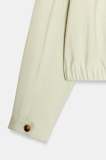 VESTE COURTE À POCHES ET RABAT - Vert d'eau de Zara - Image 8