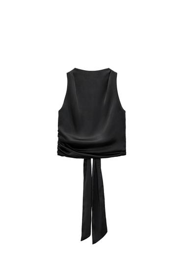 OPEN BACK SATIN EFFECT TOP