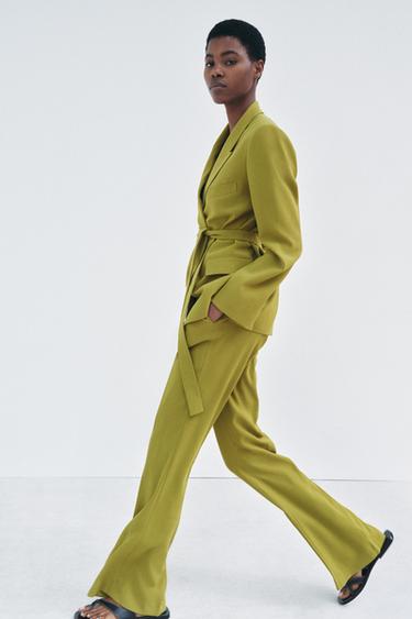 PANTALÓN FLARE ZW COLLECTION - Oliva de Zara