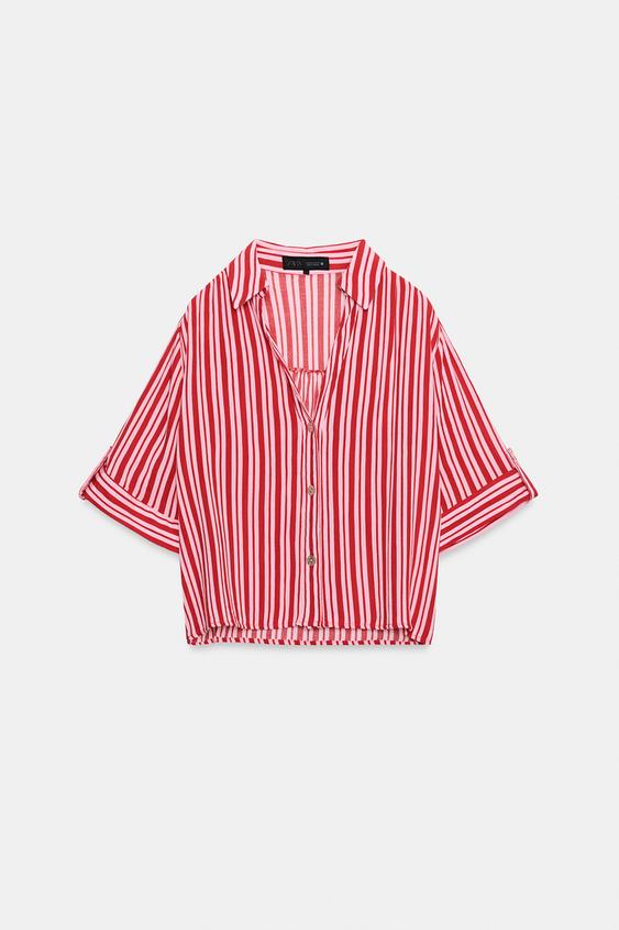 CHEMISE FLUIDE À RAYURES - Multicolore de Zara - Image 6