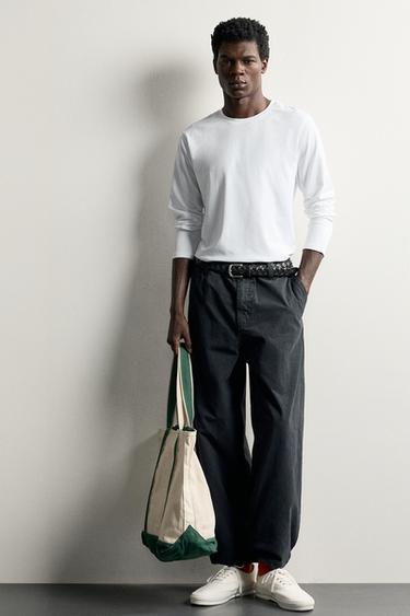 BASIC LONG SLEEVE SLIM FIT T-SHIRT - White by Zara