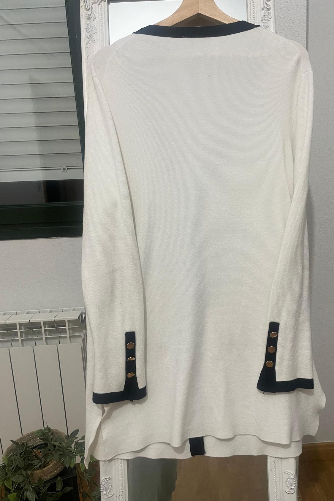 LONG CARDIGAN WITH PEARL BUTTONS - Image 2