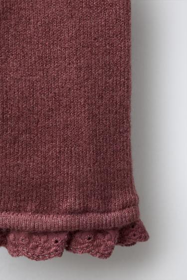 LEGGING EN MAILLE AVEC DENTELLE - Rose de Zara - Image 3