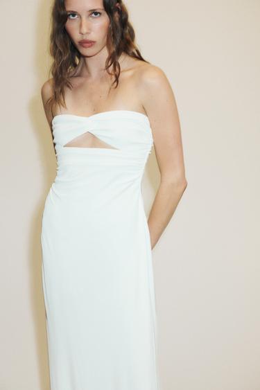 LONG CUT-OUT DRESS - White by Zara