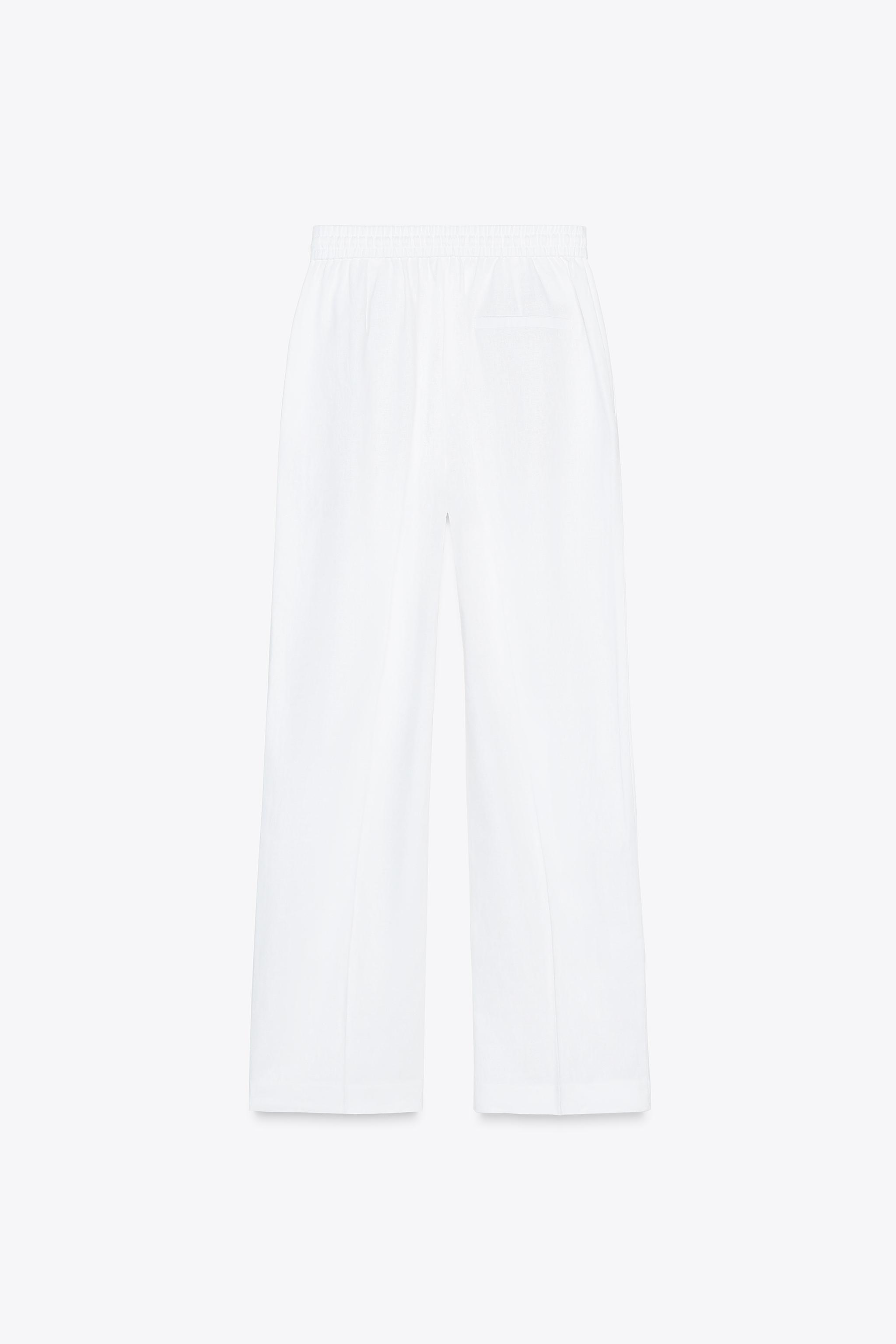 ZARA リネンブレンド ストレート パンツ 9929/041 リネンブレンド ストレート パンツ - ライトベージュ | ZARA