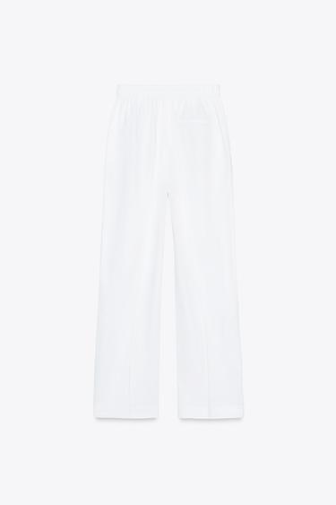 PANTALON DROIT AVEC LIN - Blanc cassé de Zara - Image 5
