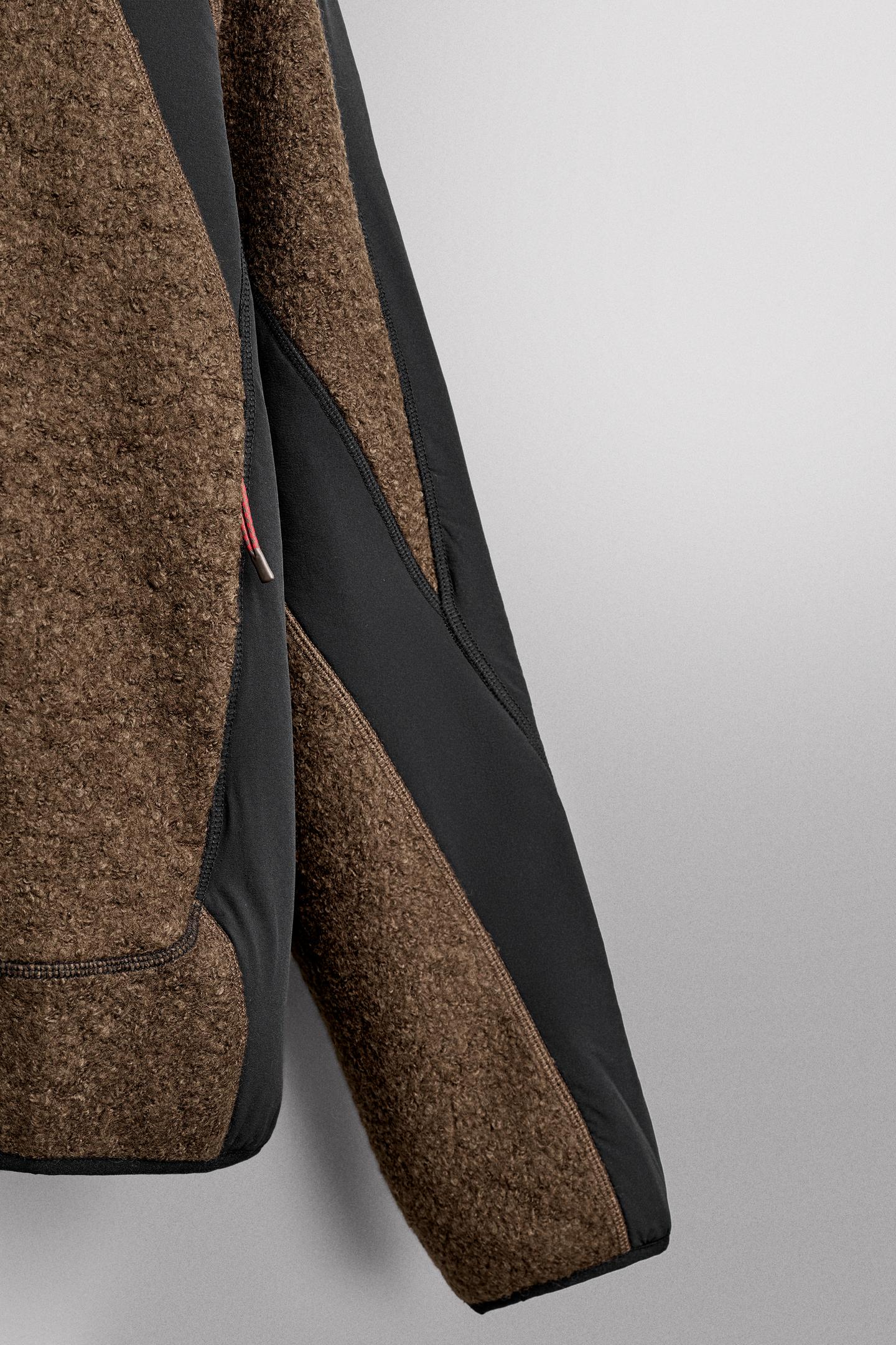 Мужская куртка Zara Color Block Combined Fleece, цвет: Коричневый синий — фото 9