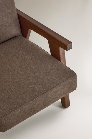 FAUTEUIL NOGAL TAPISSÉ ZARA HOME BY BLASCO - Chocolat de Zara - Image 2