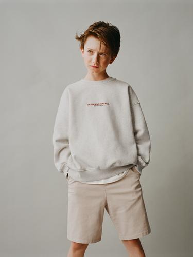 FLECKED SLOGAN SWEATSHIRT - Grey marl by Zara