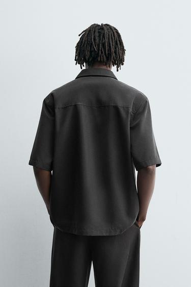RELAXED FIT FLOWING SHIRT - Dark grey by Zara - Image 2