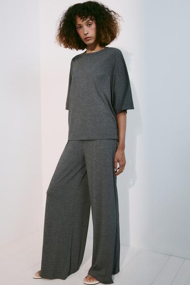 CAMISETA OVERSIZE FLUIDA - Gris medio de Zara