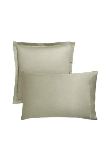 FRONHA DE TRAVESSEIRO DE CETIM COM REBORDO (300 FIOS) - Verde da Zara