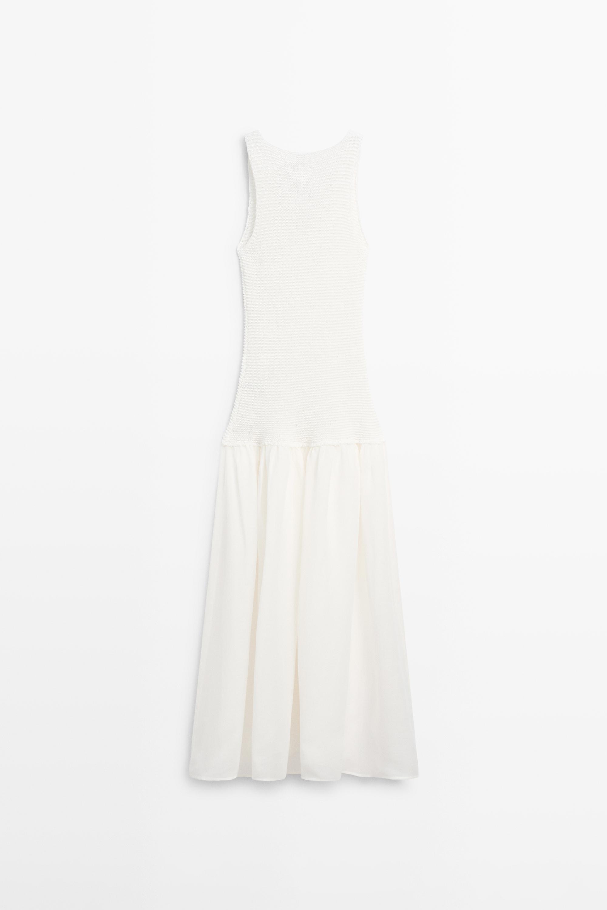 Long matching linen blend dress