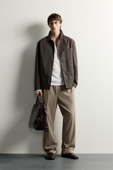SOBRECAMISA CANVAS FORRO CONTRASTE - Visón de Zara - Imagen 0