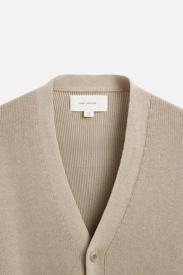 COTTON BLEND CARDIGAN - Beige by Zara - Image 8
