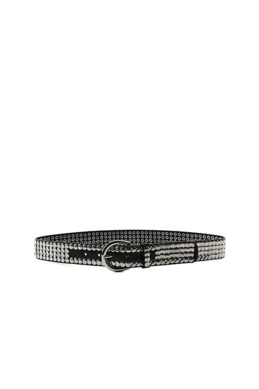 CINTURÓN PIEL MULTI TACHAS - Negro de Zara - Imagen 0