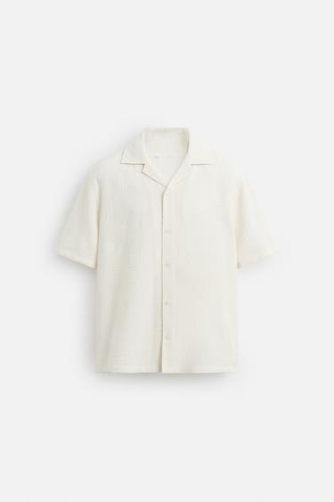 RELAXED FIT JACQUARD SHIRT - Ecru by Zara