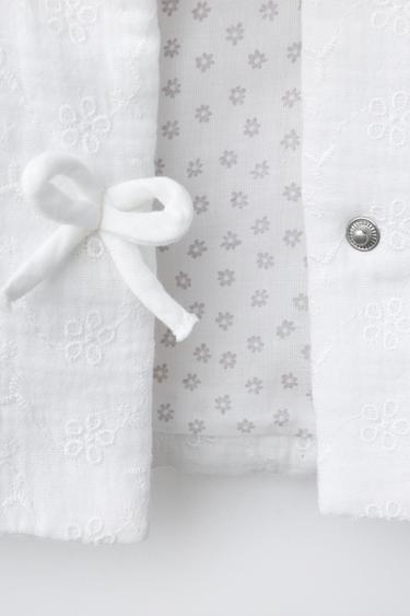 SWISS EMBROIDERED JACKET - ecru-white by Zara - Image 3