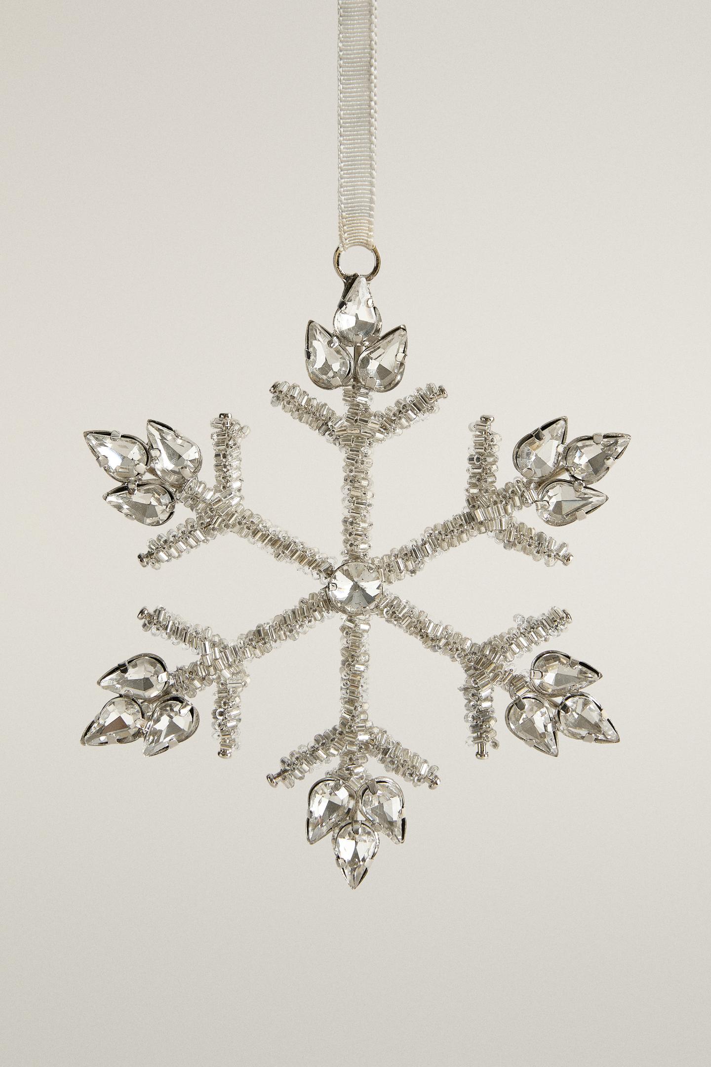 Ёлочные украшения Zara Crystal Snowflake Christmas Tree Ornament, цвет: Серебряный — фото 1